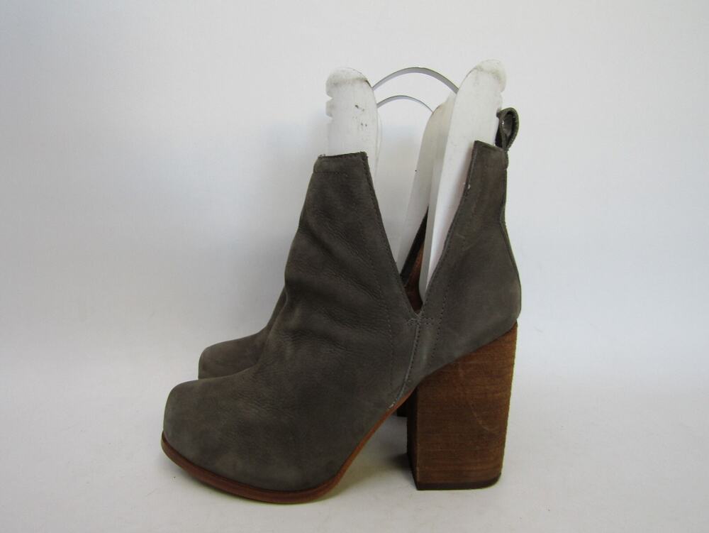 Jeffrey Campbell Womens Size 9 Gray Leather Ankle Fashion Boots Bootie